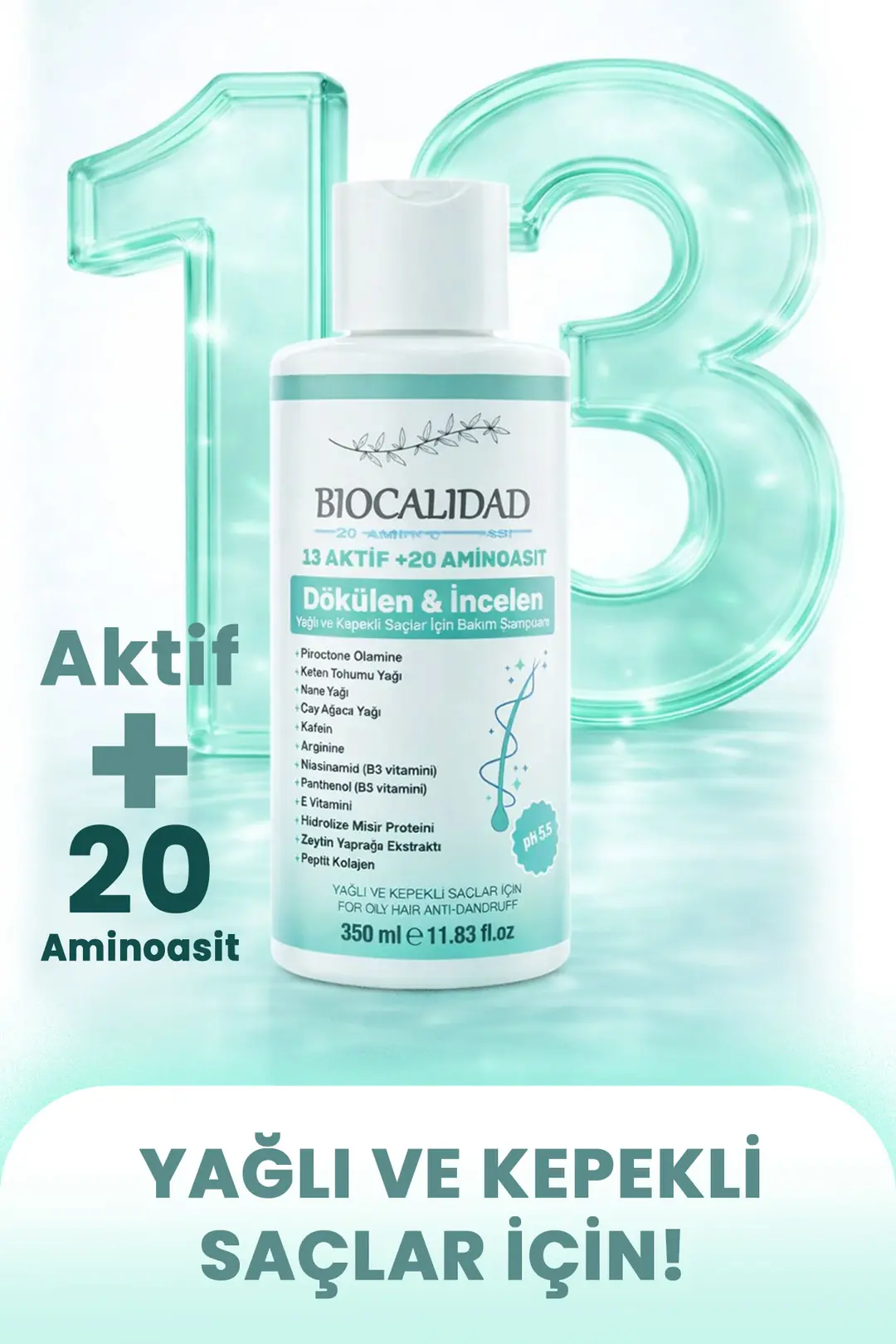 Yağlı ve Kepekli Saçlar İçin Dökülme & İncelme Karşıtı Şampuan - 350ml