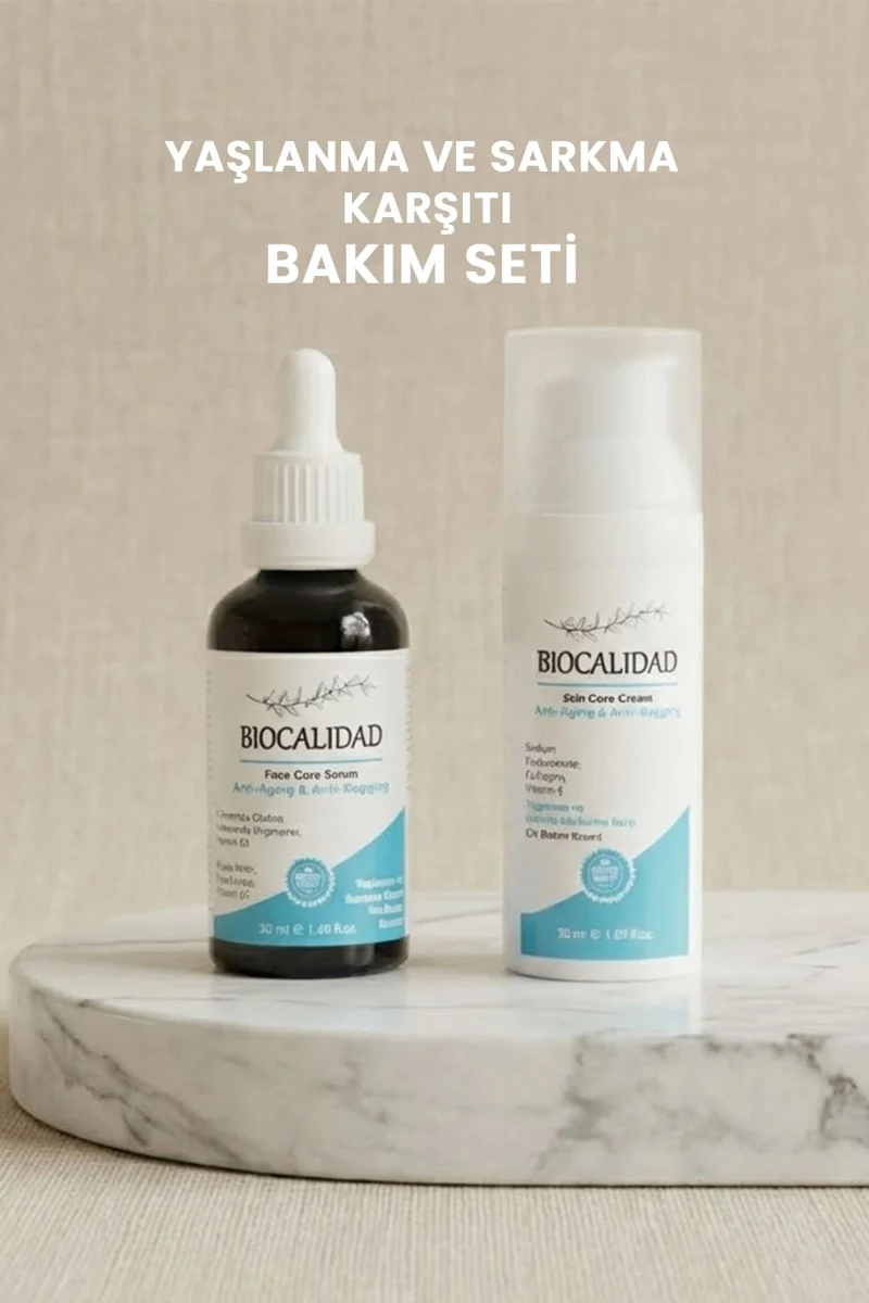 Yaşlanma ve Sarkma Karşıtı Bakım Seti - (50ml Krem + 50ml Serum)