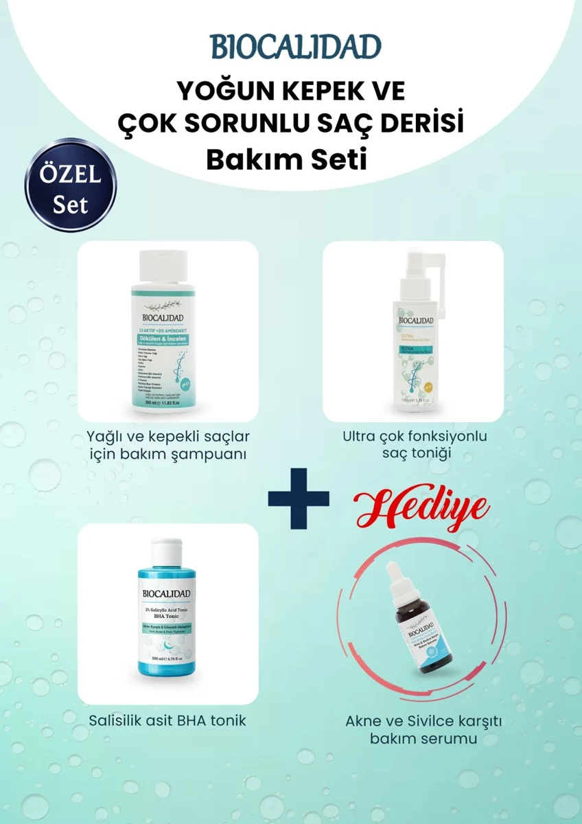 Yoğun Kepek ve Çok Sorunlu Saç Derisi Bakım Seti