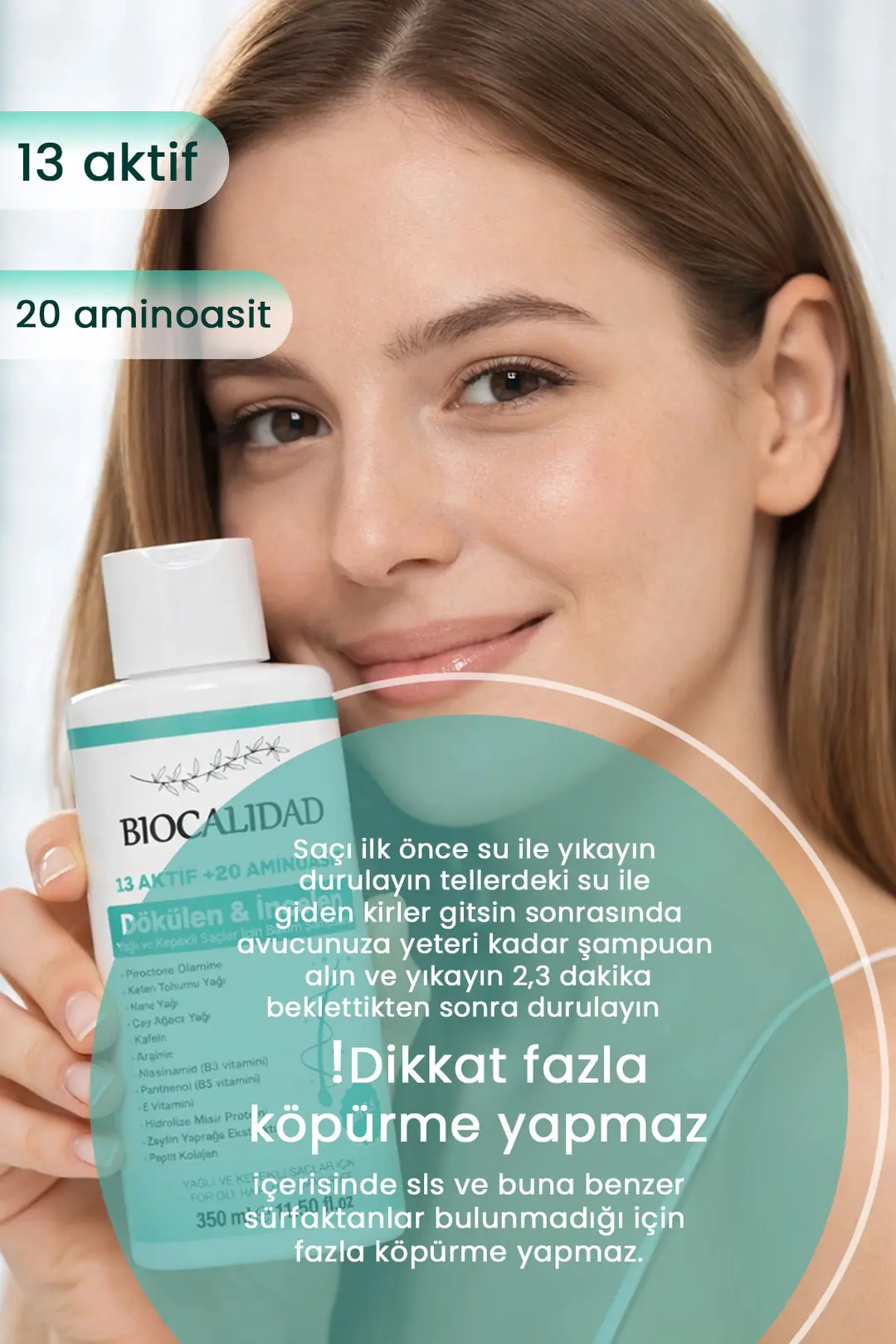 Yağlı ve Kepekli Saçlar İçin Dökülme & İncelme Karşıtı Şampuan - 350ml