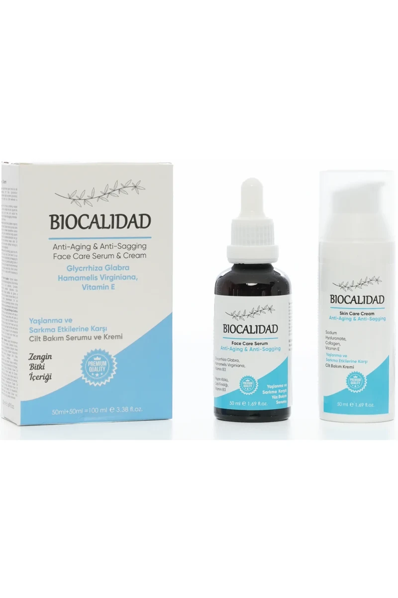 Yaşlanma ve Sarkma Karşıtı Bakım Seti - (50ml Krem + 50ml Serum)